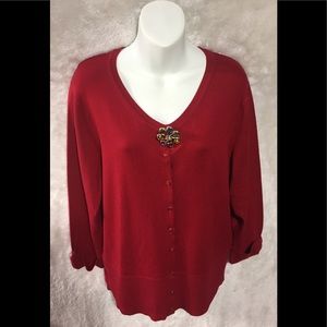 🌷New Price Cut🌷Audrey&Grace Red Cardigan🌷🌷🌷